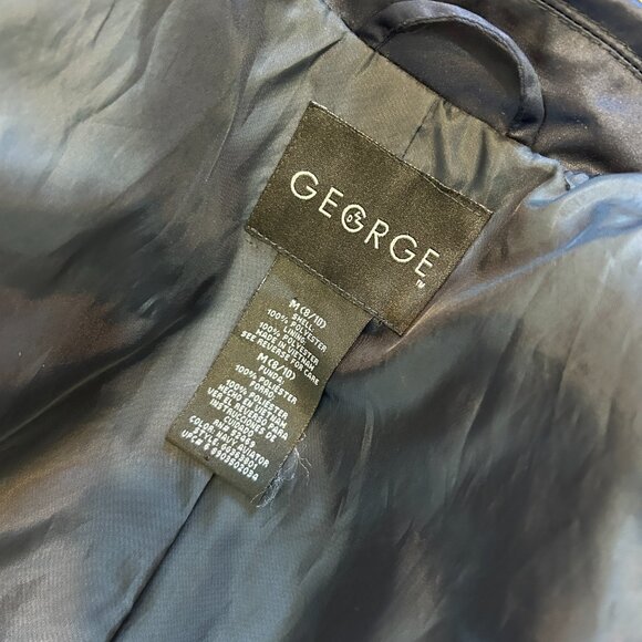 GEORGE Nylon Navy Blue Trench Coat in Women's Size Medium (8/10) Fully Lined - Picture 7 of 7